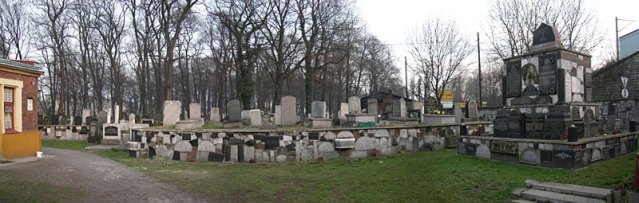 panoramiczny widok cmentarza ydowskiego w Krakowie
